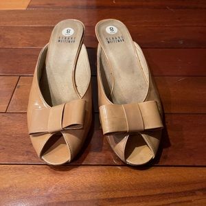 stuart weitzman tan peep toe. Size 8